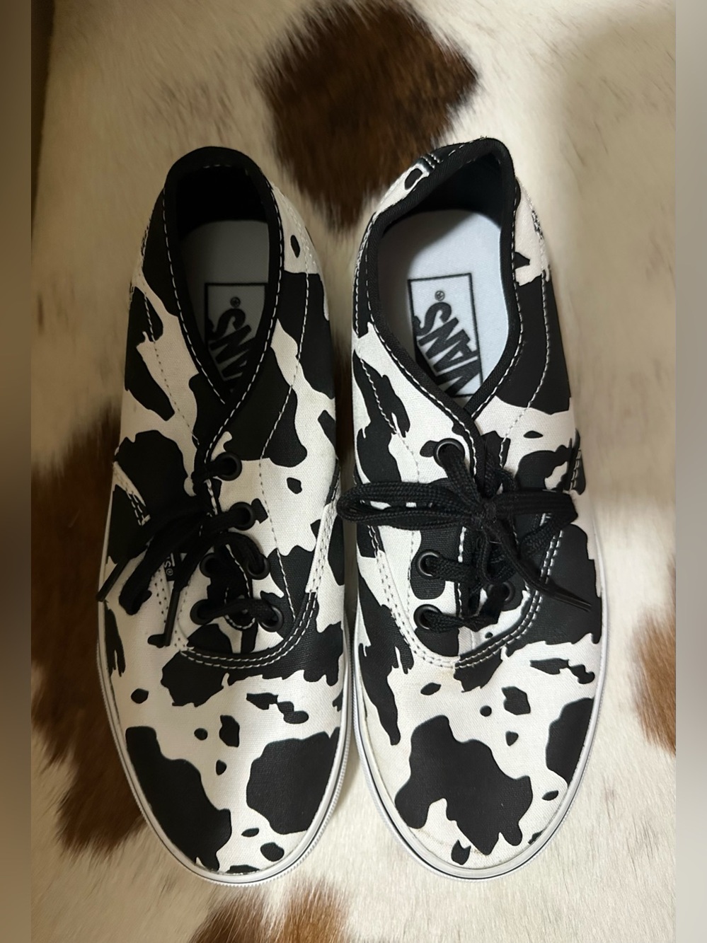 Vans Cow Print Sneakers size 7